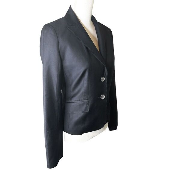 J. CREW Black Super 120s 100% Wool Blazer Jacket Work Office Wear Sz 4 - Picture 4 of 8